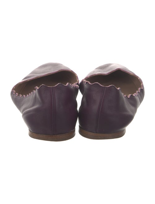Chloé Leather Scalloped Accent Ballet Flats
