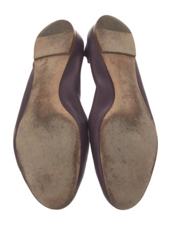 Chloé Leather Scalloped Accent Ballet Flats