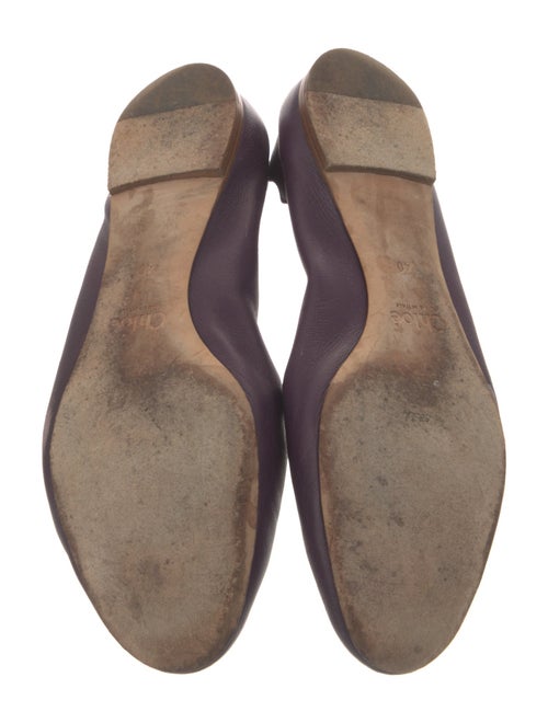 Chloé Leather Scalloped Accent Ballet Flats