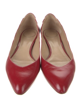 Chloé Leather Scalloped Accent Flats
