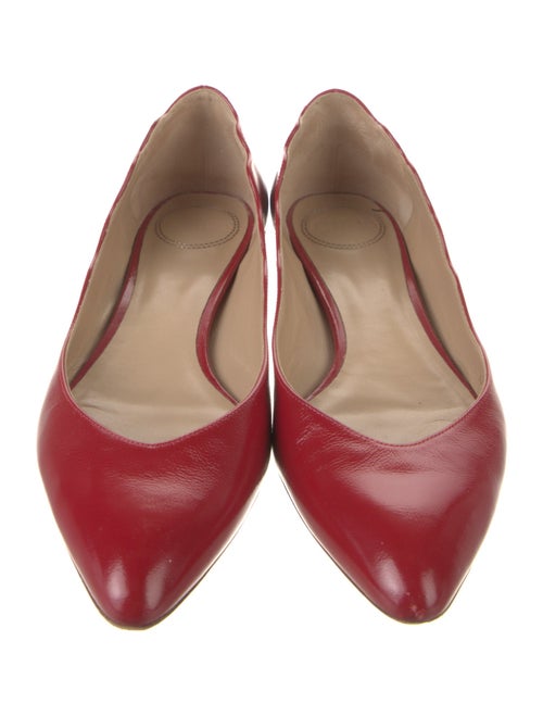 Chloé Leather Scalloped Accent Flats