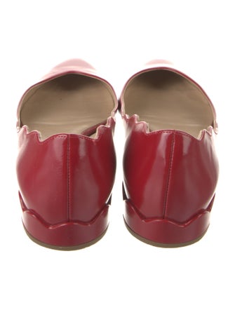 Chloé Leather Scalloped Accent Flats