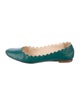 Chloé Leather Scalloped Accent Ballet Flats