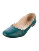 Chloé Leather Scalloped Accent Ballet Flats