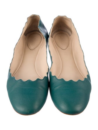 Chloé Leather Scalloped Accent Ballet Flats