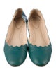 Chloé Leather Scalloped Accent Ballet Flats