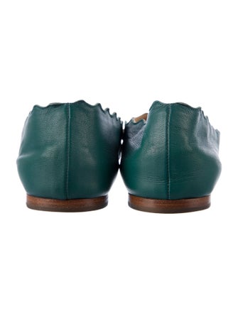 Chloé Leather Scalloped Accent Ballet Flats