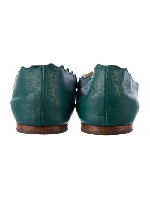 Chloé Leather Scalloped Accent Ballet Flats