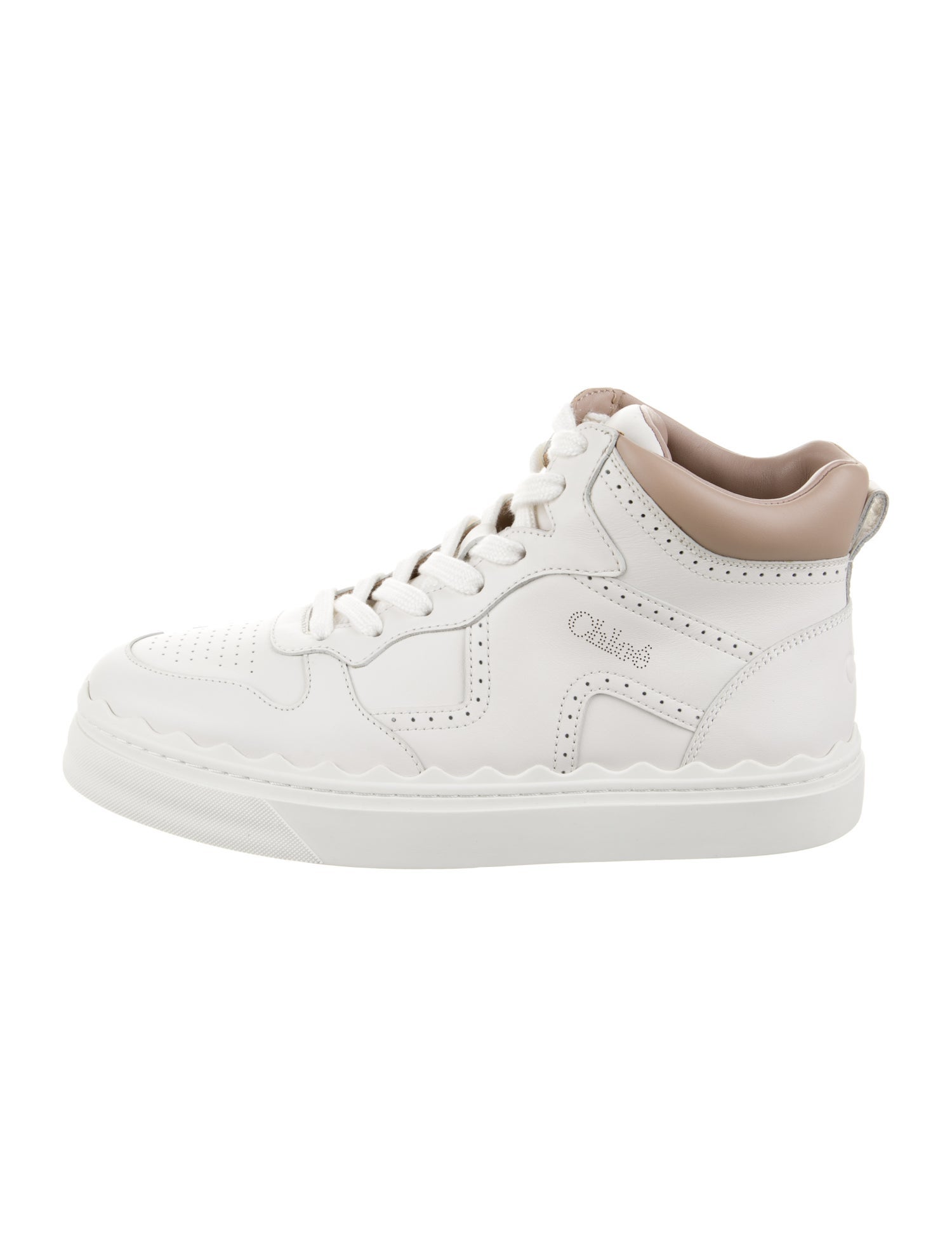 Chloé Leather Colorblock Pattern Sneakers