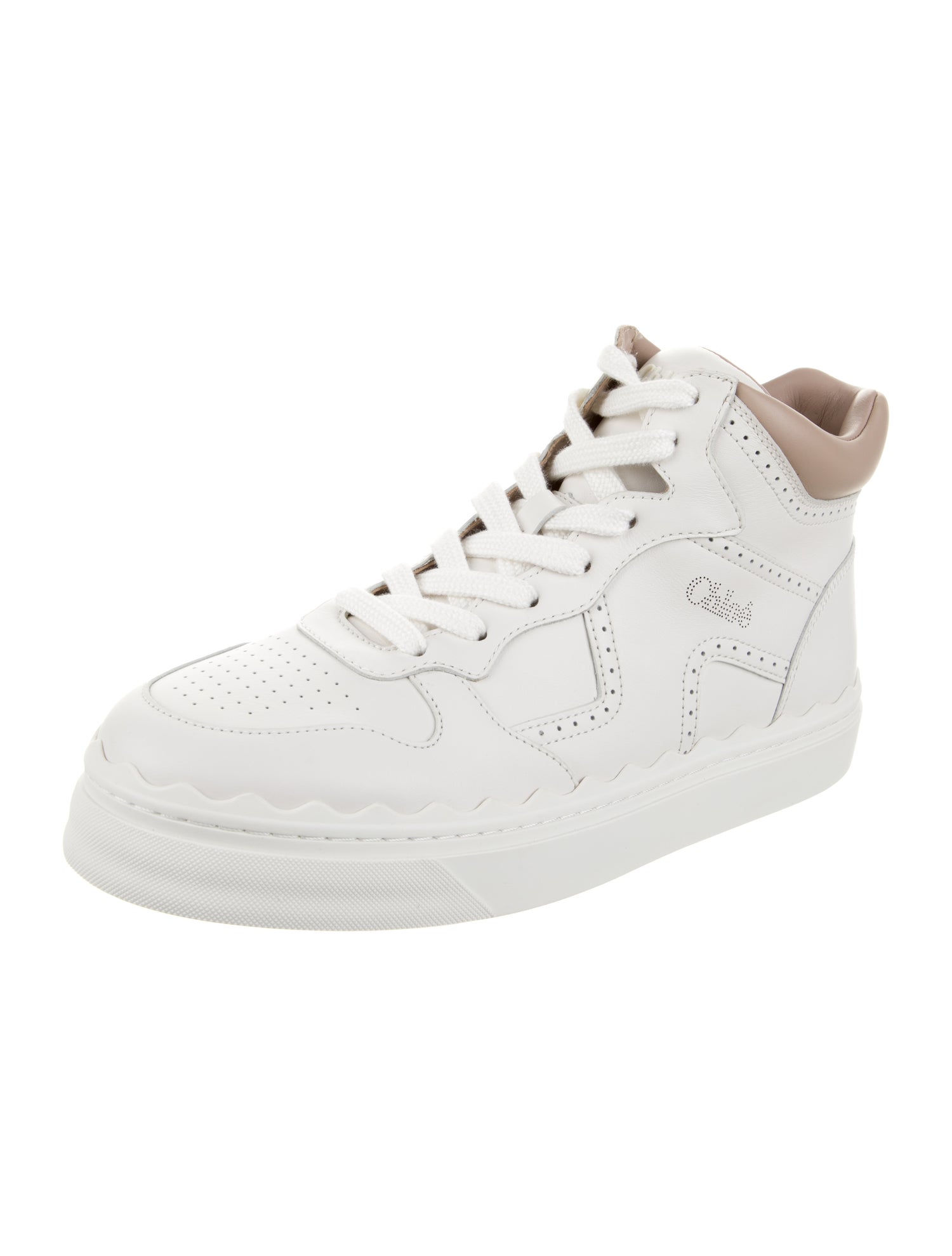 Chloé Leather Colorblock Pattern Sneakers