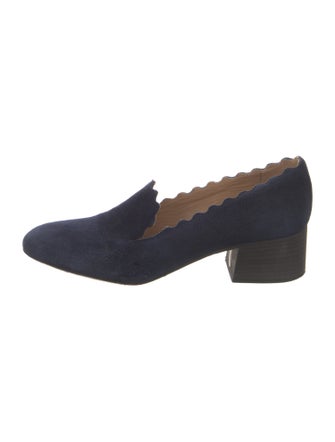 Chloé Suede Scalloped Accent Pumps