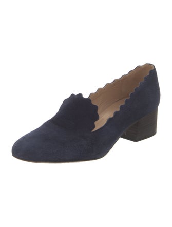 Chloé Suede Scalloped Accent Pumps