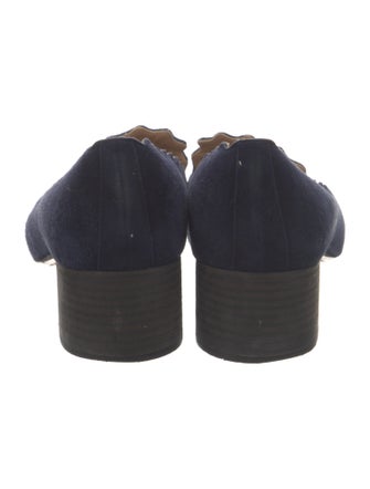 Chloé Suede Scalloped Accent Pumps