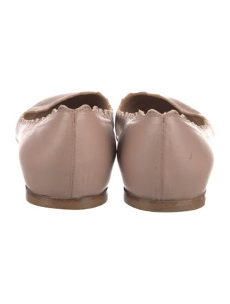 Chloé Leather Scalloped Accent Ballet Flats