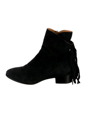 Chloé Suede Fringe Trim Accent Boots