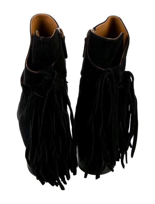 Chloé Suede Fringe Trim Accent Boots