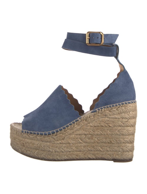 Chloé Suede Scalloped Accent Espadrilles