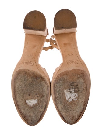 Chloé Suede Scalloped Accent D'Orsay Pumps