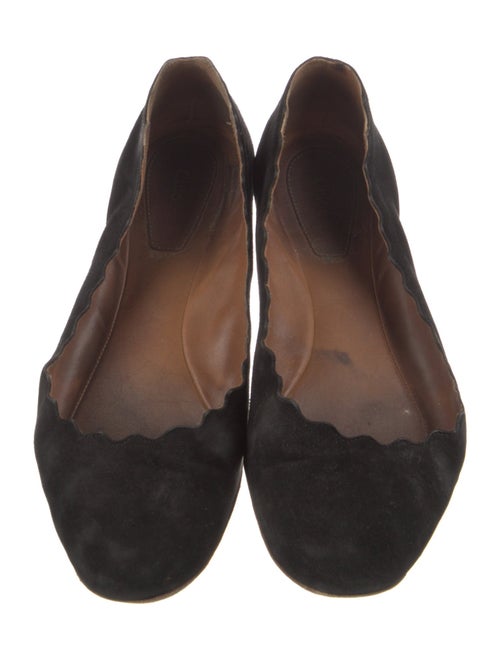 Chloé Suede Scalloped Accent Flats