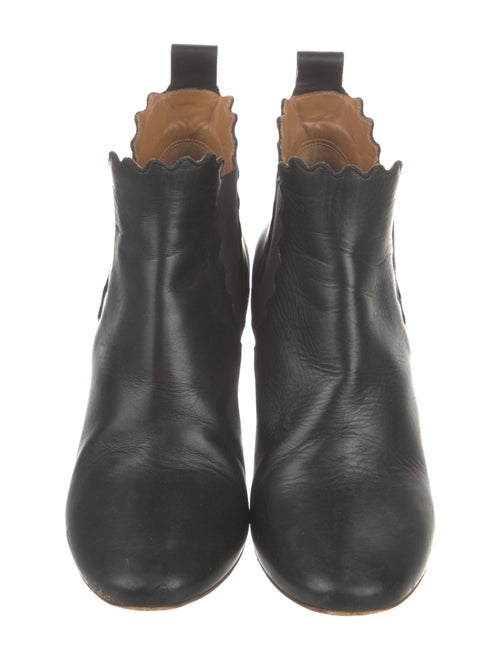 Chloé Leather Scalloped Accent Chelsea Boots