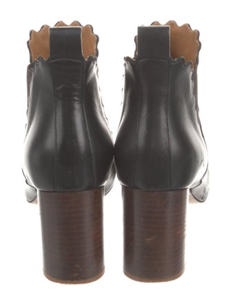 Chloé Leather Scalloped Accent Chelsea Boots