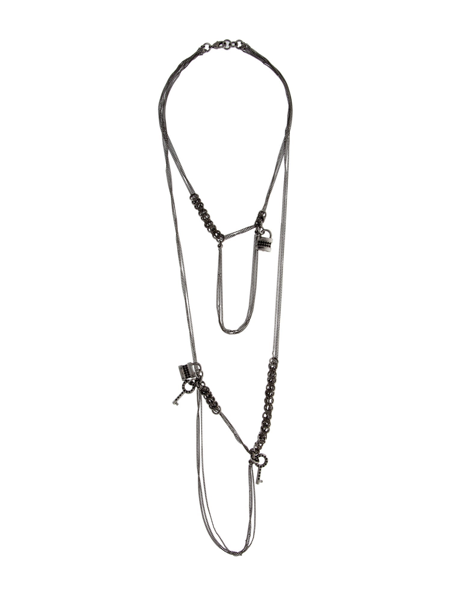 Chloé Crystal Lock & Key Chain Necklace