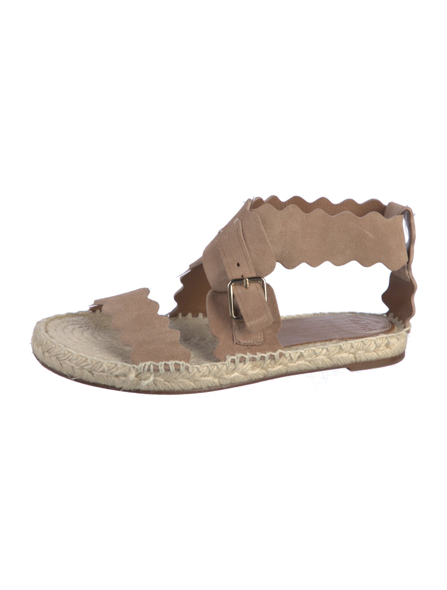 Chloé Suede Scalloped Accent Espadrilles