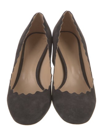 Chloé Suede Scalloped Accent Pumps