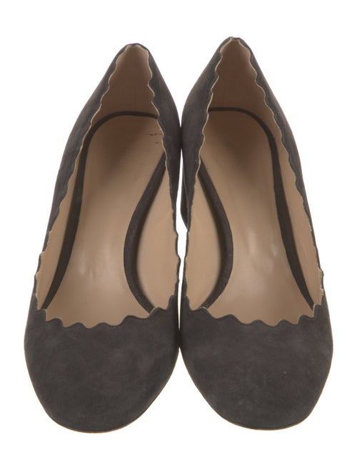 Chloé Suede Scalloped Accent Pumps