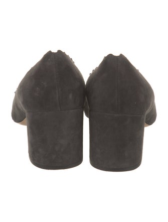 Chloé Suede Scalloped Accent Pumps