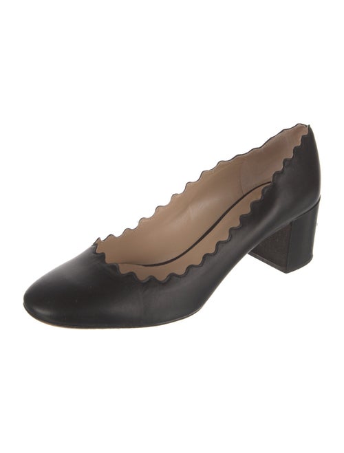Chloé Leather Scalloped Accent Pumps