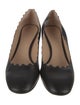 Chloé Leather Scalloped Accent Pumps