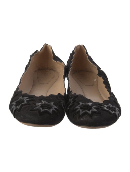 Chloé Velvet Scalloped Accent Ballet Flats