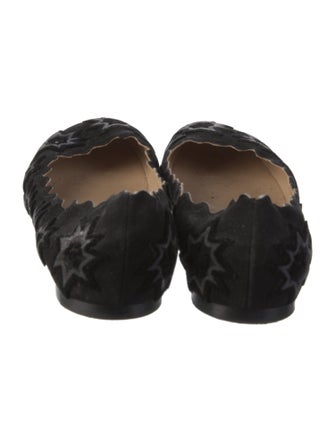 Chloé Velvet Scalloped Accent Ballet Flats