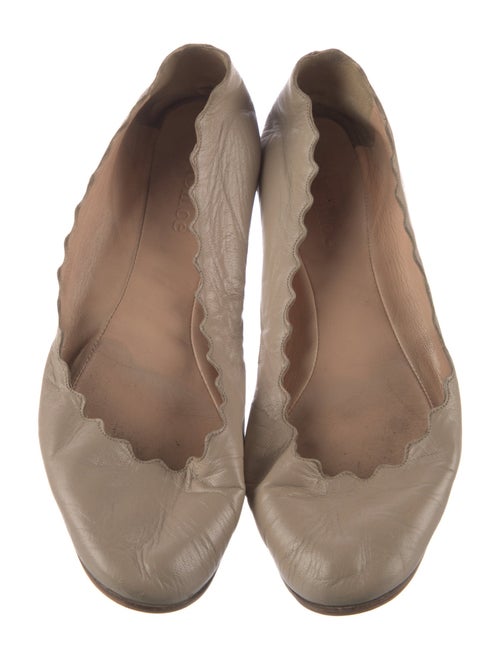 Chloé Leather Scalloped Accent Flats