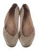 Chloé Leather Scalloped Accent Flats