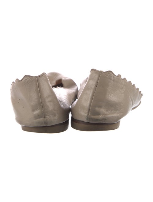Chloé Leather Scalloped Accent Flats