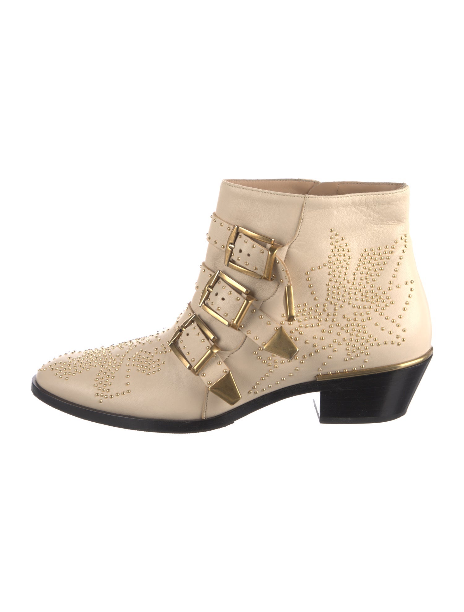 Chloé Leather Studded Accents Boots