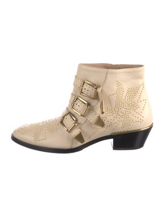 Chloé Leather Studded Accents Boots