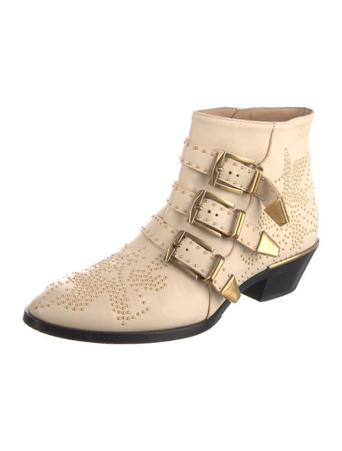 Chloé Leather Studded Accents Boots