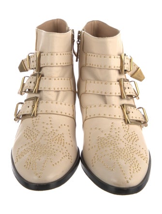 Chloé Leather Studded Accents Boots