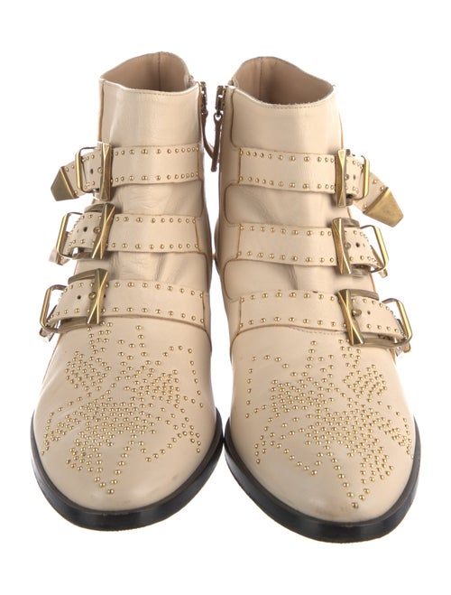 Chloé Leather Studded Accents Boots