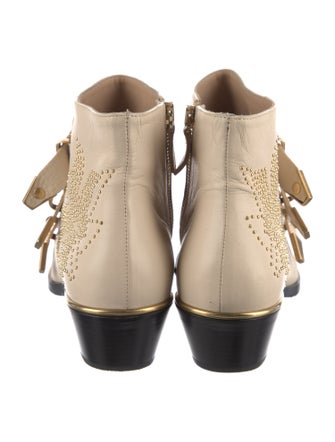Chloé Leather Studded Accents Boots
