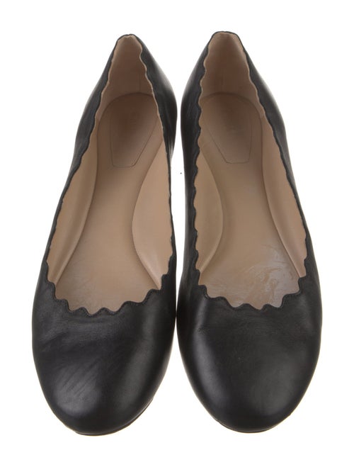 Chloé Leather Scalloped Accent Ballet Flats