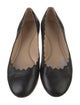 Chloé Leather Scalloped Accent Ballet Flats