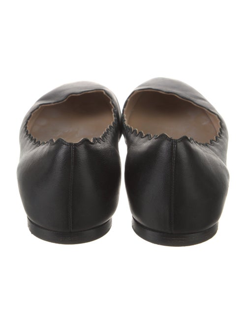 Chloé Leather Scalloped Accent Ballet Flats
