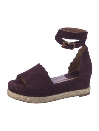 Chloé Suede Scalloped Accent Espadrilles