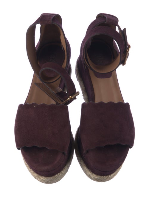Chloé Suede Scalloped Accent Espadrilles