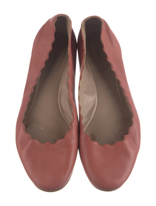 Chloé Leather Scalloped Accent Ballet Flats
