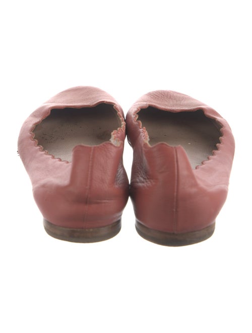 Chloé Leather Scalloped Accent Ballet Flats